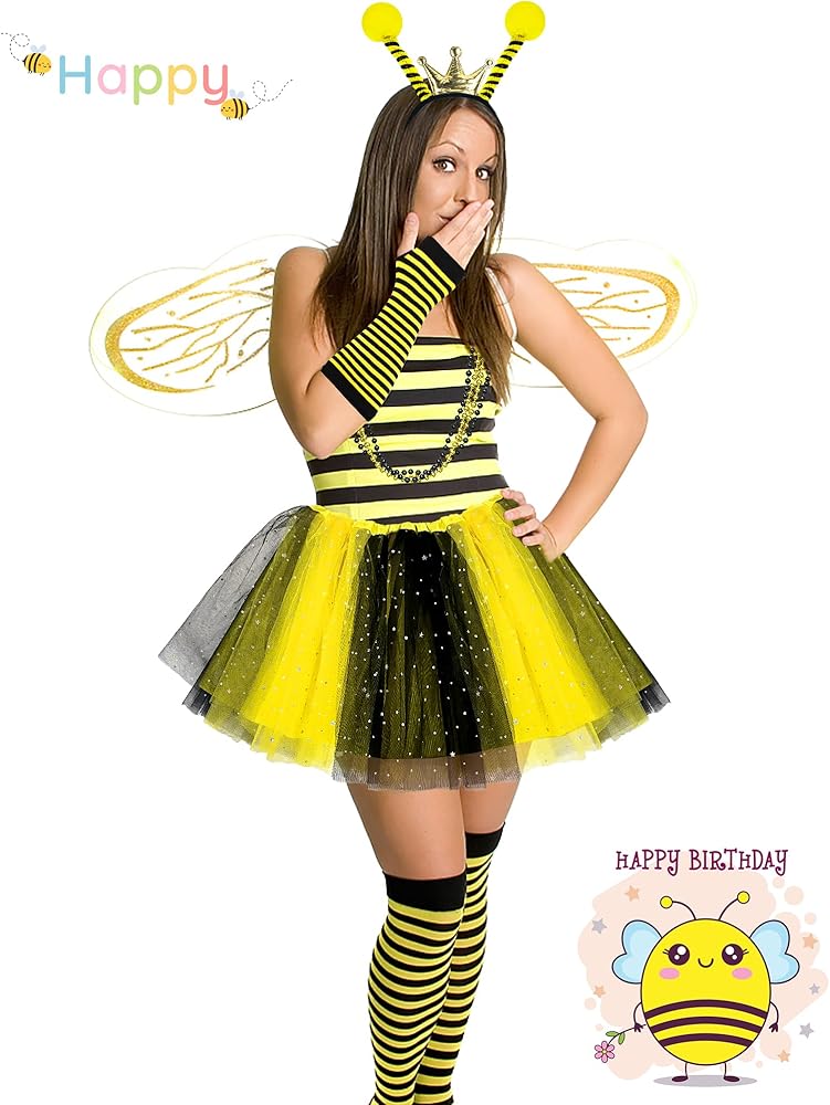 Amazon.com: Hikkcos Bee Costume Set Yellow Bee Costume Tutu